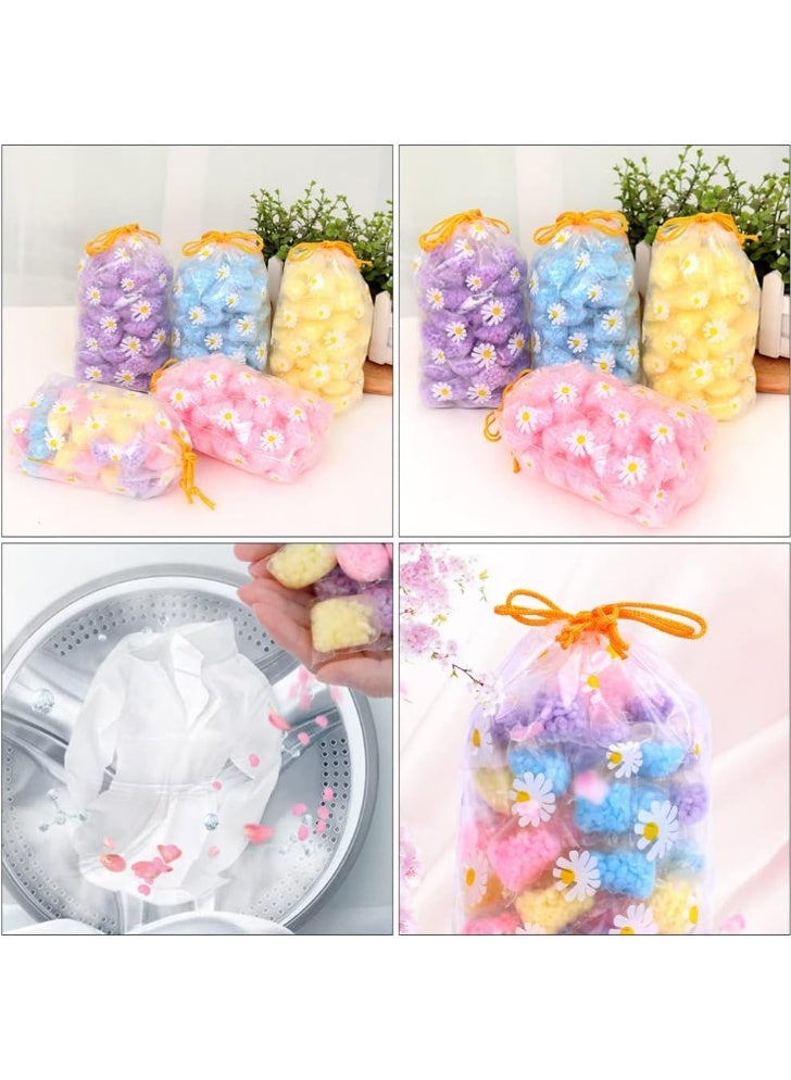 ٥٠ قطعة من معطر رائحة الغسيل، مريح لإزالة الروائح الكريهة، معزز رائحة يدوم طويلاً، حبيبات عطرية في أكياس زهرية، كبسولات زيتية لملابس ناعمة ومنعشة برائحة خرز عطري ملون. - Image 3